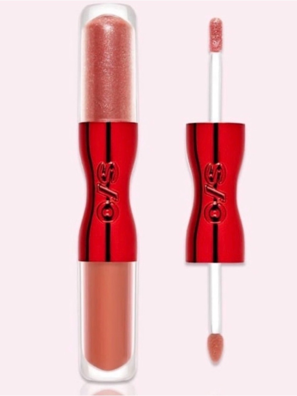 ONE/SIZE Dual-Ended Lipstick & Gloss — Nude Peach and Shimmery Rose